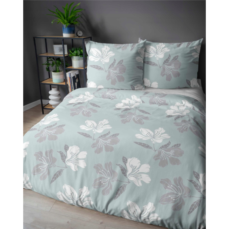 Francouzské 3 dílné flanelové povlečení  Mátový květ 4945B