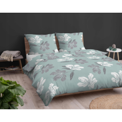 Francouzské 3 dílné flanelové povlečení  Mátový květ 4945B