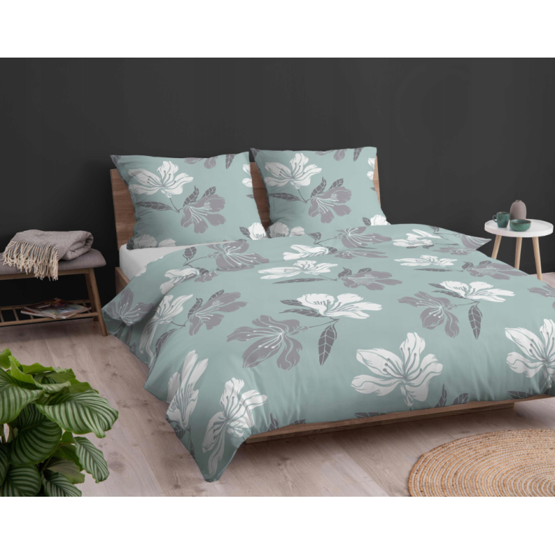 Francouzské 3 dílné flanelové povlečení  Mátový květ 4945B