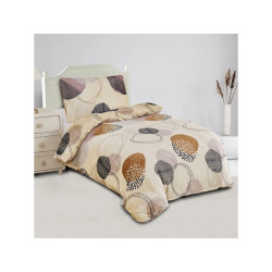 Povlečení 2 dílné mikroplyš Kruhy hnědé 140x200, 70x90