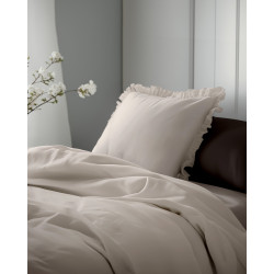 Povlečení bavlněné 2 dílné Falbana béžové, 140x200, 70x80 cm