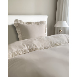 Povlečení bavlněné 2 dílné Falbana béžové, 140x200, 70x80 cm