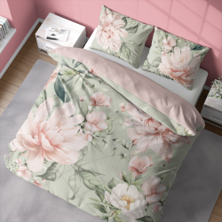 Francouzské 3 dílné povlečení mikrovlákno Pivoňkový sen 5308A