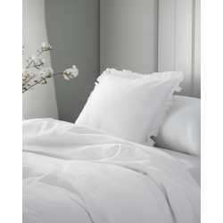 Povlečení bavlněné 2 dílné Falbana bílé, 140x200, 70x80 cm