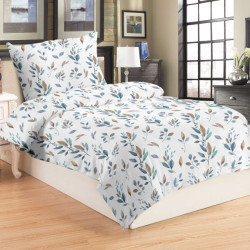 Povlečení 2 dílné mikroplyš ŠEDOMODRÉ VĚTVIČKY140x200, 70x90