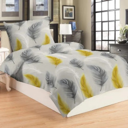 Povlečení 2 dílné mikroplyš  ŽLUTOŠEDÁ PÍRKA 140x200, 70x90