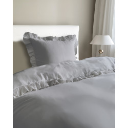 Povlečení bavlněné 2 dílné Falbana světle šedá, 140x200, 70x80 cm