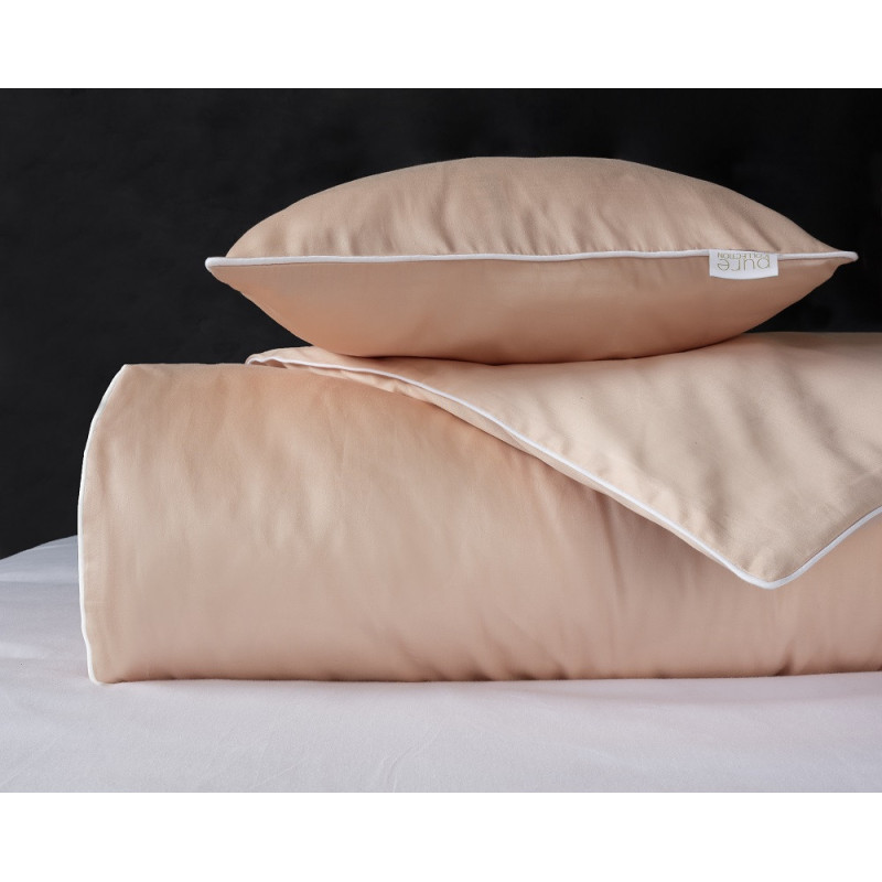 Francouzské povlečení  Pure Collection mako satén broskev  220x200, 2 ks - 70x80cm