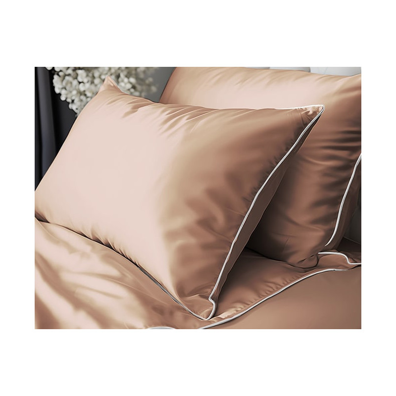 Francouzské povlečení  Pure Collection mako satén broskev  220x200, 2 ks - 70x80cm