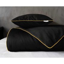 Francouzské povlečení  Pure Collection mako satén černé  220x200, 2 ks - 70x80cm