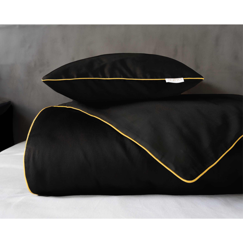 Francouzské povlečení  Pure Collection mako satén černé  220x200, 2 ks - 70x80cm