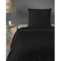 Francouzské povlečení  Pure Collection mako satén černé  220x200, 2 ks - 70x80cm