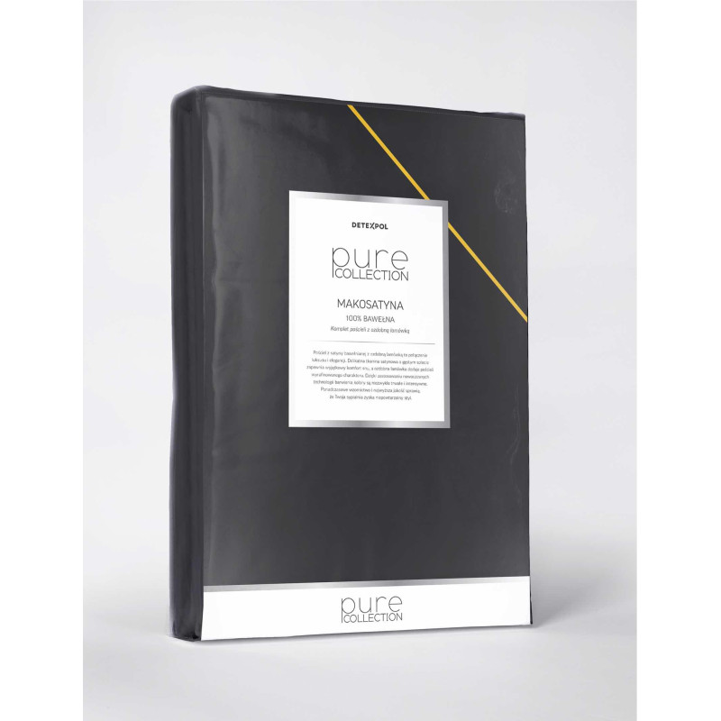 Francouzské povlečení  Pure Collection mako satén černé  220x200, 2 ks - 70x80cm