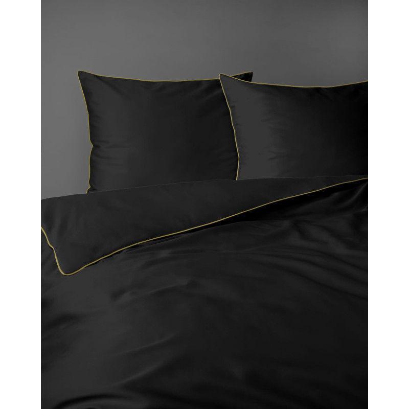 Francouzské povlečení  Pure Collection mako satén černé  220x200, 2 ks - 70x80cm