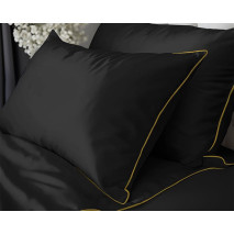 Francouzské povlečení  Pure Collection mako satén černé  220x200, 2 ks - 70x80cm