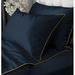 Francouzské povlečení  Pure Collection mako satén modré  220x200, 2 ks - 70x80cm