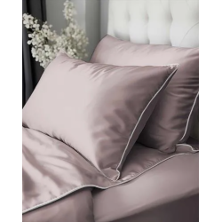 Francouzské povlečení  Pure Collection mako satén Pudrově růžové  220x200, 2 ks - 70x80cm