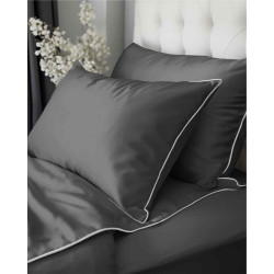 Francouzské povlečení  Pure Collection mako satén tmavě šedé  220x200, 2 ks - 70x80cm