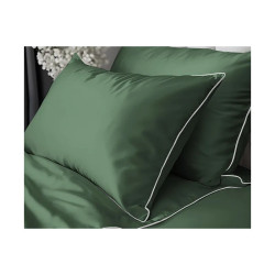 Francouzské povlečení  Pure Collection mako satén zelená  220x200, 2 ks - 70x80cm