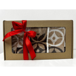 Dárkový set froté osušky a ručníku Kompas hnědý