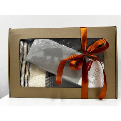 Dárkový set: prostěradlo 90x200, povlečení Falbana a osuška Newton - béžový