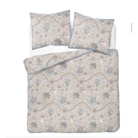 Francouzské 3dílné perkálové povlečení Romantic Garden béžové 5242B, 220x200+2X 70x80