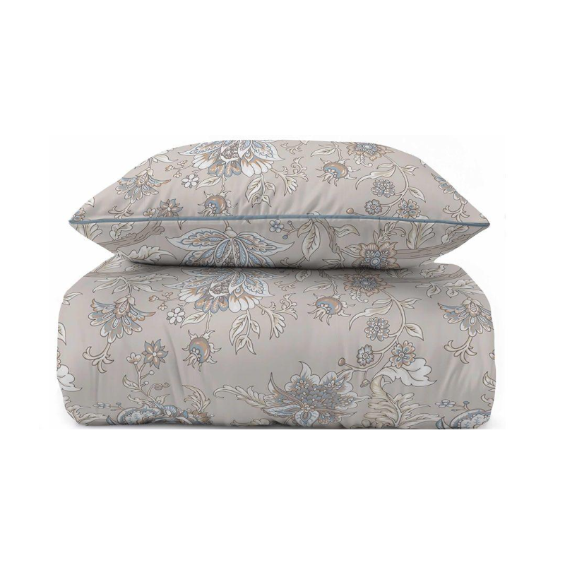 Francouzské 3dílné perkálové povlečení Romantic Garden béžové 5242B, 220x200+2X 70x80