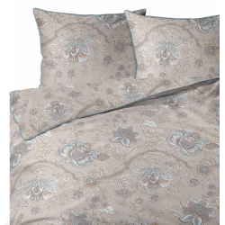 Francouzské 3dílné perkálové povlečení Romantic Garden béžové 5242B, 220x200+2X 70x80
