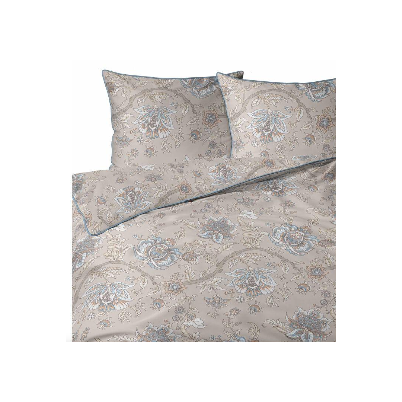 Francouzské 3dílné perkálové povlečení Romantic Garden béžové 5242B, 220x200+2X 70x80