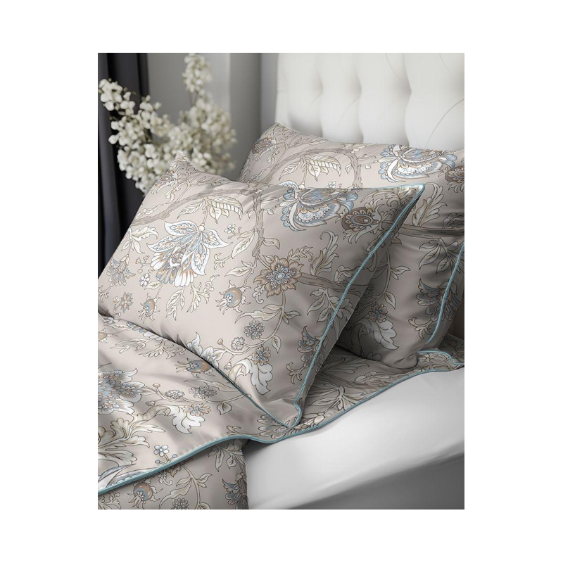 Francouzské 3dílné perkálové povlečení Romantic Garden béžové 5242B, 220x200+2X 70x80