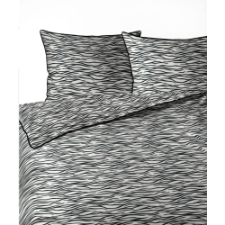 Francouzské 3dílné perkálové povlečení Abstract Lines béžovo-černé 5591B, 220x200+2X 70x80