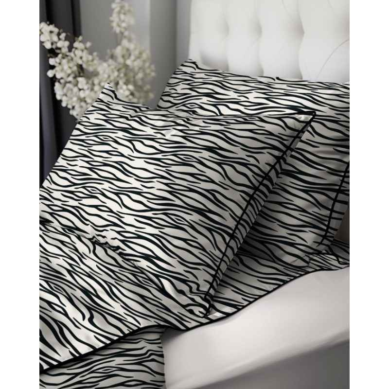 Francouzské 3dílné perkálové povlečení Abstract Lines béžovo-černé 5591B, 220x200+2X 70x80