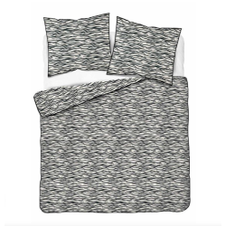 Francouzské 3dílné perkálové povlečení Abstract Lines béžovo-černé 5591B, 220x200+2X 70x80