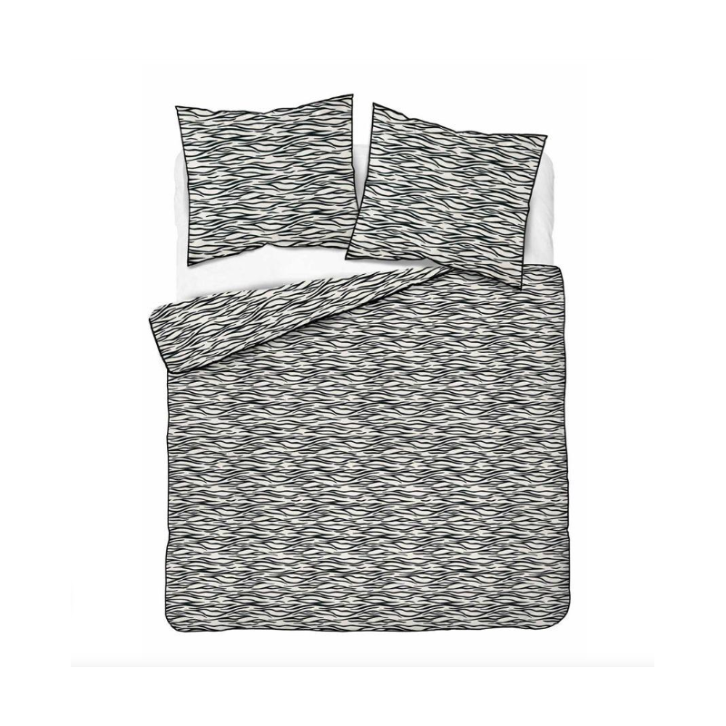 Francouzské 3dílné perkálové povlečení Abstract Lines béžovo-černé 5591B, 220x200+2X 70x80