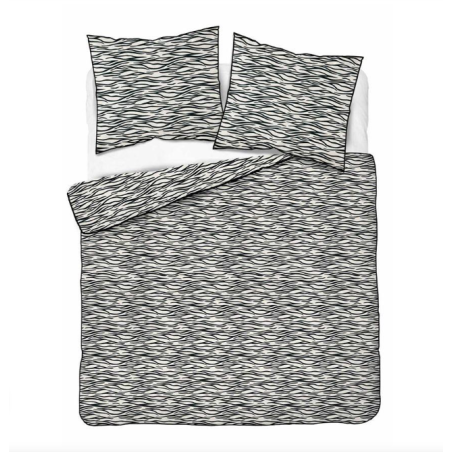 Francouzské 3dílné perkálové povlečení Abstract Lines béžovo-černé 5591B, 220x200+2X 70x80