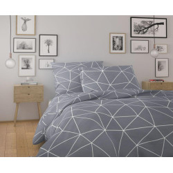 Bavlněné povlečení NORDIC COLLECTION GRID šedé