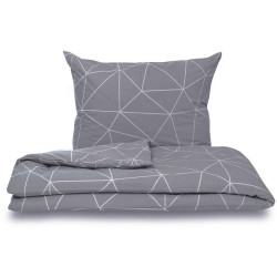 Bavlněné povlečení NORDIC COLLECTION GRID šedé