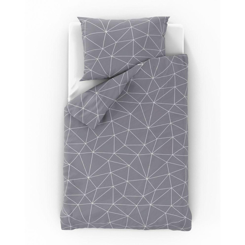 Bavlněné povlečení NORDIC COLLECTION GRID šedé