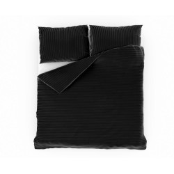 Saténové povlečení s proužkem ČERNÉ