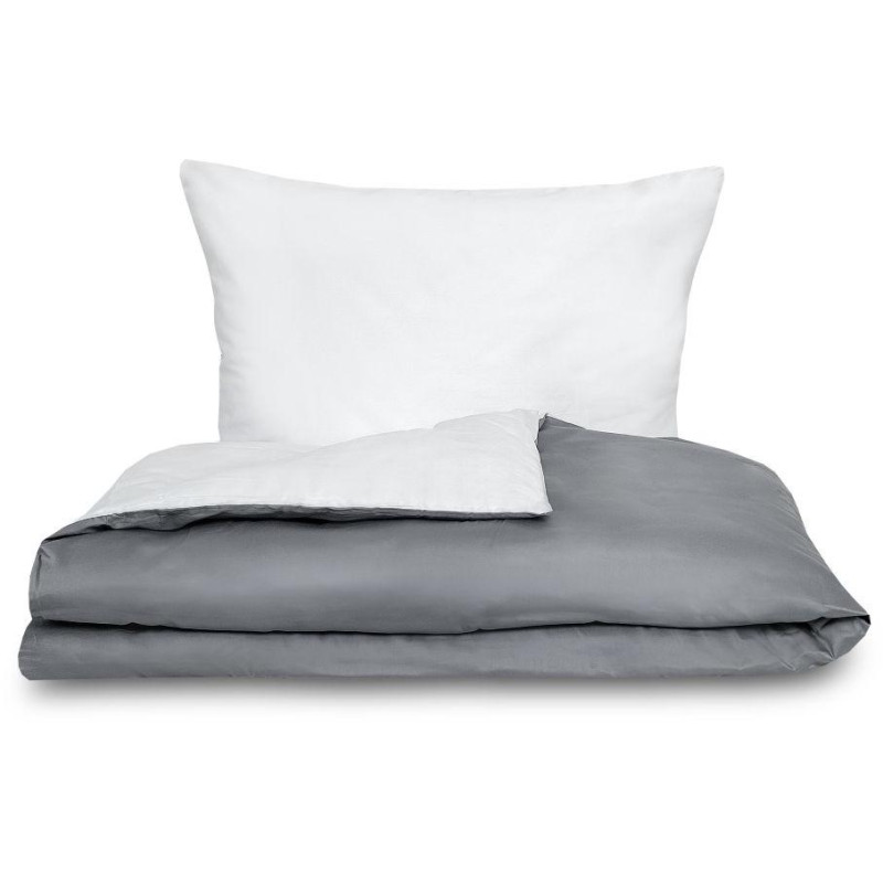 Saténové povlečení LUXURY COLLECTION tmavě šedé/bílé
