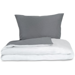 Saténové povlečení LUXURY COLLECTION tmavě šedé/bílé
