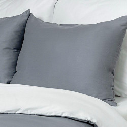 Saténové povlečení LUXURY COLLECTION tmavě šedé/bílé