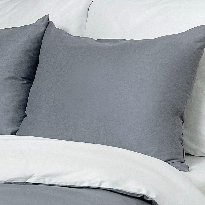 Saténové povlečení LUXURY COLLECTION tmavě šedé/bílé