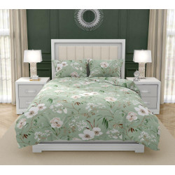 Bavlněné povlečení DELUX MAGNÓLIE zelená