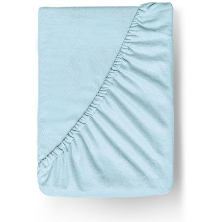 Flanelové napínací prostěradlo světle modré