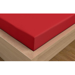 Saténové prostěradlo s gumou červené