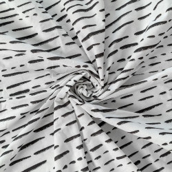 Bavlněné napínací prostěradlo čárky šedé