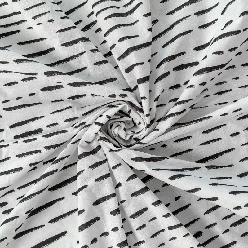 Bavlněné napínací prostěradlo čárky šedé