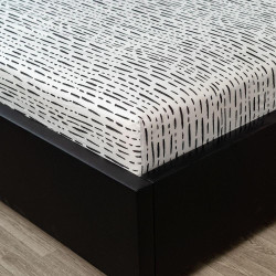 Bavlněné napínací prostěradlo čárky šedé