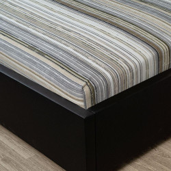 Bavlněné napínací prostěradlo proužek šedobéžový